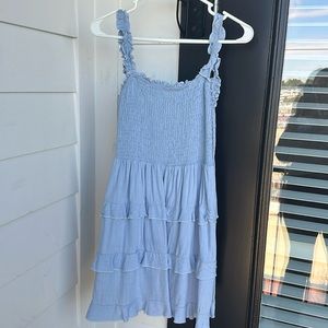Light blue open/tie back mini dress from Lulus